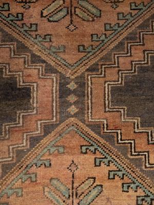 Semi Antique Muted Colors Tribal 4X14 Hamedan Persian Runner Rug