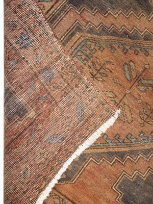 Semi Antique Muted Colors Tribal 4X14 Hamedan Persian Runner Rug