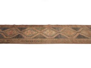 Semi Antique Muted Colors Tribal 4X14 Hamedan Persian Runner Rug