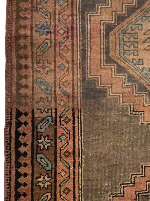 Semi Antique Muted Colors Tribal 4X14 Hamedan Persian Runner Rug