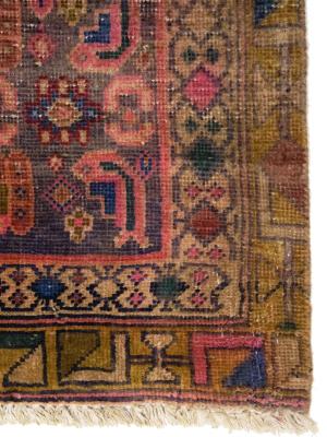 Semi Antique Muted Colors Tribal 3'7X9'2 Hamedan Persian Runner Rug