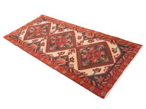 Semi Antique Cream Tribal 3x7 Hamedan Persian Runner Rug