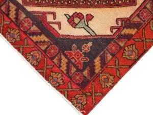 Semi Antique Cream Tribal 3x7 Hamedan Persian Runner Rug