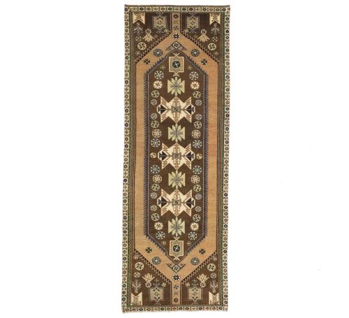 Semi Antique Muted Colors Tribal 3x9 Hamedan Persian Runner Rug