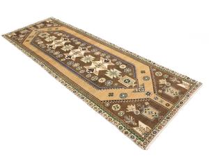 Semi Antique Muted Colors Tribal 3x9 Hamedan Persian Runner Rug