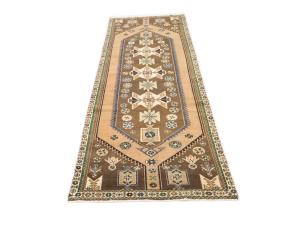 Semi Antique Muted Colors Tribal 3x9 Hamedan Persian Runner Rug