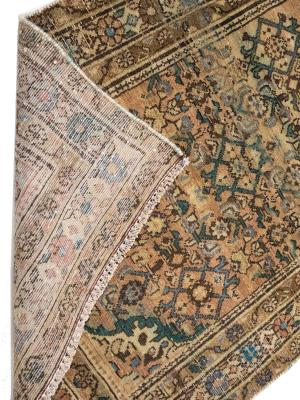 Semi Antique Muted Colors Tribal 3x9 Hamedan Persian Runner Rug