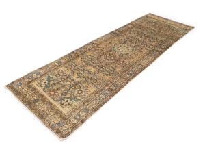 Semi Antique Muted Colors Tribal 3x9 Hamedan Persian Runner Rug