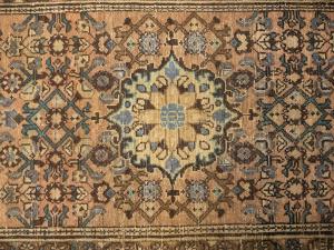 Semi Antique Muted Colors Tribal 3x9 Hamedan Persian Runner Rug