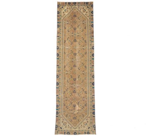 Semi Antique Muted Colors Tribal 3X9 Hamedan Persian Runner Rug