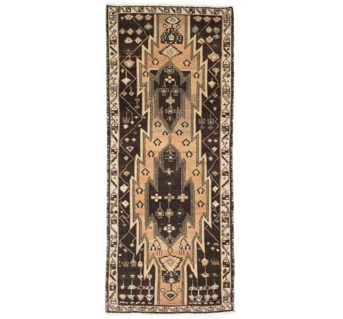 Semi-Antique Light Peach Tribal 3x7 Mazlaghan Persian Rug