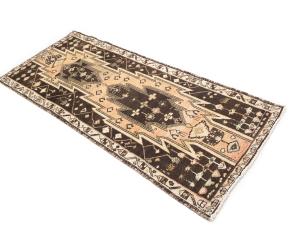 Semi-Antique Light Peach Tribal 3x7 Mazlaghan Persian Rug