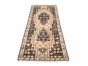 Semi-Antique Light Peach Tribal 3x7 Mazlaghan Persian Rug
