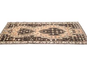 Semi-Antique Light Peach Tribal 3x7 Mazlaghan Persian Rug