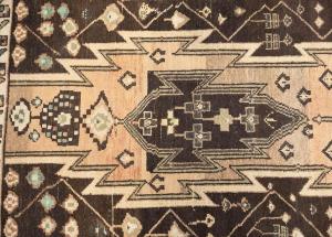 Semi-Antique Light Peach Tribal 3x7 Mazlaghan Persian Rug
