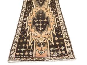 Semi-Antique Light Peach Tribal 3x7 Mazlaghan Persian Rug