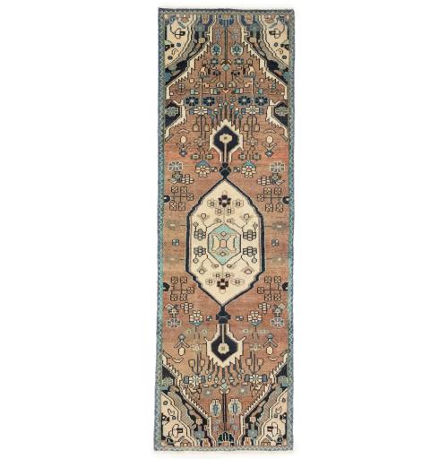Semi Antique Rusty Beige Tribal 2'5 X 7'9 Hamedan Persian Runner Rug