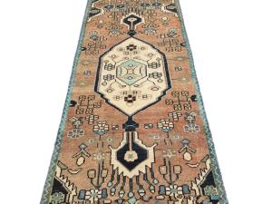 Semi Antique Rusty Beige Tribal 2'5 X 7'9 Hamedan Persian Runner Rug