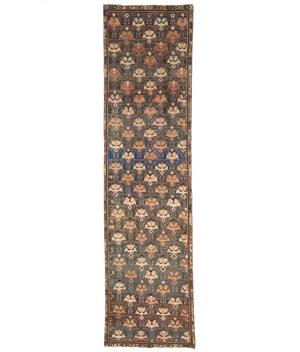 Semi Antique Brown Tribal 2x9 Hamedan Persian Runner Rug