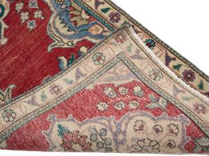 Vintage Red Traditional 2X12Tabriz Persian Runner Rug