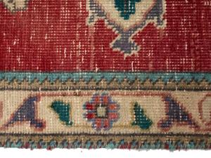 Vintage Red Traditional 2X12Tabriz Persian Runner Rug