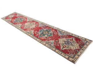 Vintage Red Traditional 2X12Tabriz Persian Runner Rug