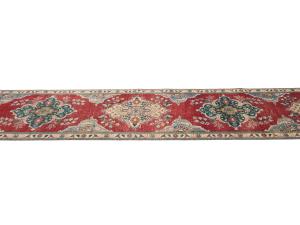 Vintage Red Traditional 2X12Tabriz Persian Runner Rug