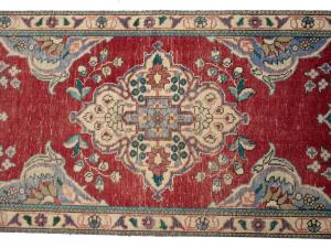 Vintage Red Traditional 2X12Tabriz Persian Runner Rug