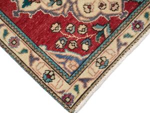 Vintage Red Traditional 2X12Tabriz Persian Runner Rug