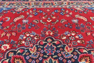 Vintage Red Traditional 10X13 Sabzevar Persian Rug