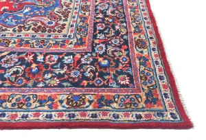 Vintage Red Traditional 10X13 Sabzevar Persian Rug