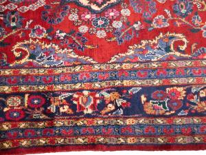 Vintage Red Floral Traditional 6'8 x 12'6 Hamedan Persian Rug