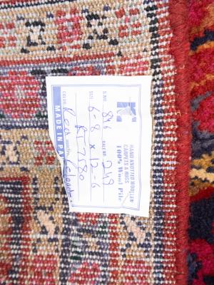 Vintage Red Floral Traditional 6'8 x 12'6 Hamedan Persian Rug
