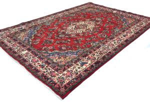 Vintage Red Floral Traditional 7x10 Hamedan Persian Rug