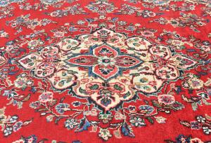 Vintage Red Floral Traditional 7x10 Hamedan Persian Rug