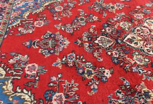 Vintage Red Floral Traditional 7x10 Hamedan Persian Rug
