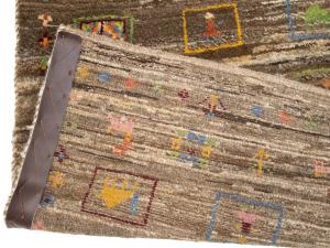 Brown Tribal Pictorial 2'8X4'1 Gabbeh Persian Rug
