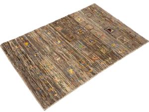 Brown Tribal Pictorial 2'8X4'1 Gabbeh Persian Rug