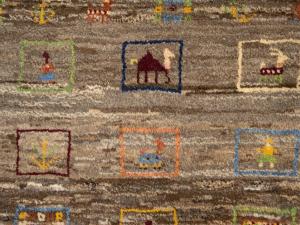 Brown Tribal Pictorial 2'8X4'1 Gabbeh Persian Rug