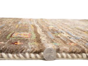 Brown Tribal Pictorial 2'8X4'1 Gabbeh Persian Rug