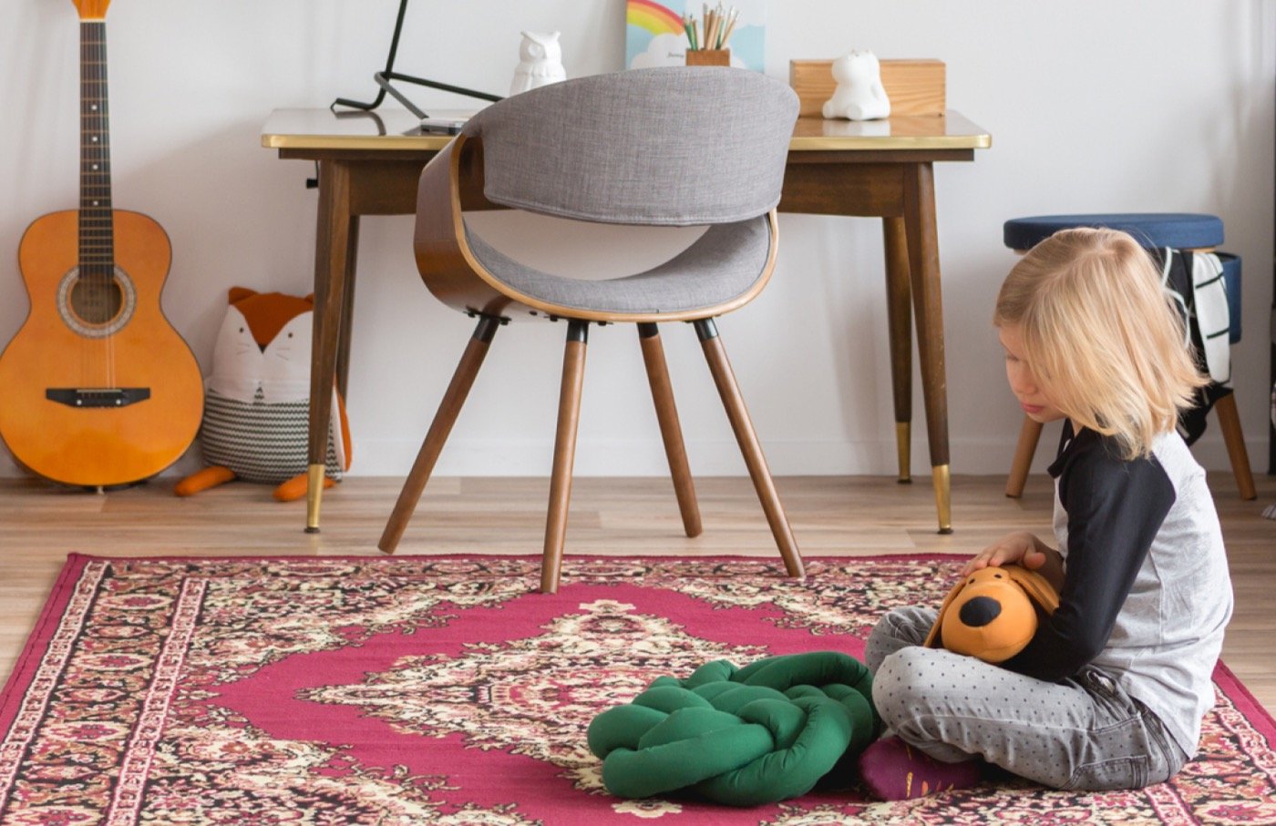 A custom rug in a child’s bedroom